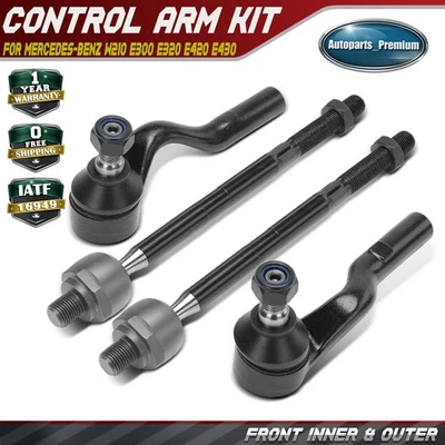 4x Front Inner & Outer Tie Rod End for Mercedes-Benz W210 E300 E320 E420 E430 - Image 1 of 4