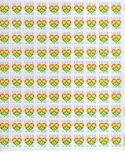 1987 22 Cent Love Heart Full Sheet of 100 Scott #2248, Mint NH - Bild 1 von 1