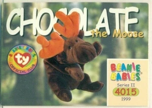 BEANIE BABIES TRADING CARD - SERIES 2 -SERIES II - CHOCOLATE THE MOOSE #4015 - Picture 1 of 2