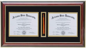 Double diploma frame with tassel  6x8,7x9,8x10,8.5x11,11x14 RC MAHOGANY/BLK - Picture 1 of 9