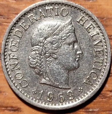 1969 Switzerland 10 Rappen Coin   N73 - Image 1 of 2