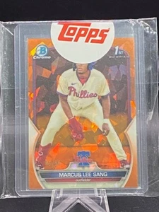 2023 Bowman Zaffiro 1° rifrattore arancione /50 Marcus Lee Sang #BCP-126 Phillies - Foto 1 di 2