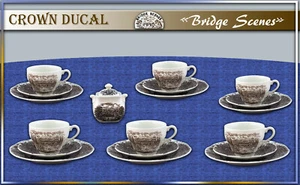 Kaffeeset "Bridge Scenes" von Crown Ducal tasse teller england service - Bild 1 von 8