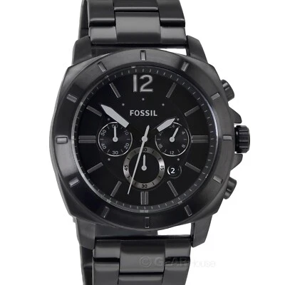 Reloj cronógrafo FOSSIL Privateer para hombre 48 mm, esfera negra, correa de acero inoxidable Foto 1 de 4