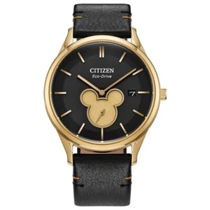 Citizen Eco Drive Disney Mickey Mouse Gold Tone Stainless Steel Quartz Watch - Picture 1 of 3