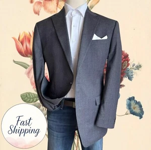 CHAPS Men's 42L Gray Wool Blazer Sport Coat Two-Button Suit Jacket Classic fit - Picture 1 of 15