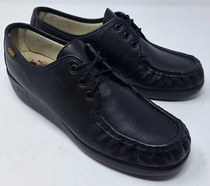 SAS Shoes Siesta Lace Up Women's 9 M Black Leather Handsewn in USA - Picture 1 of 8