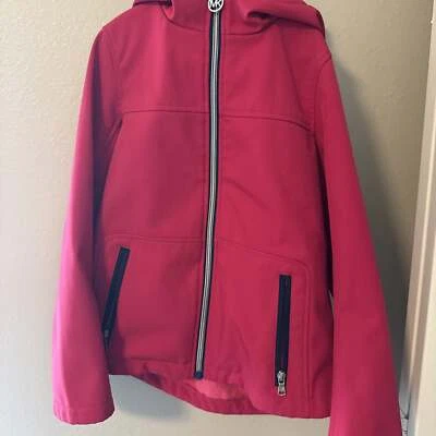 Michael Kors Girls Pink Hooded Zip-Up Jacket Sz 7/8 - Image 1 of 4