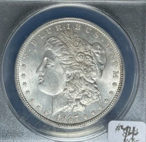 1887 MORGAN SILVER DOLLAR ~ ANACS MS 63 ~BEAUTIFUL COIN~ REF#7806 - Picture 1 of 4