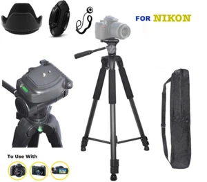 72" TRIPOD FOR NIKON D3400 D3300 D5100 D5600 D600S D7000 + LENS HOOD + LENS CAP - Picture 1 of 5