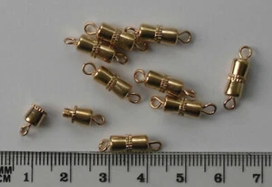 50 gold plated 'waisted' screw clasps, findings for jewellery making crafts - Picture 1 of 1