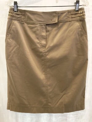 Classic ESCADA Beige Cotton Silk Stretch Pencil Skirt 38 8 $450 - Image 1 of 4