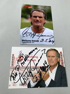 2 x WOLFGANG OVERATH Weltmeister 1974 DFB-Nationalspieler Autogrammkarte 10x15 - Picture 1 of 1