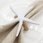 Handmade Starfish Napkin Rings Set of 6, White Faux Sea Star Napkin Ring Hold...