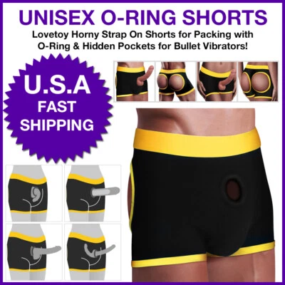 Lovetoy Pantalones Cortos con Correa Cachonda para Embalaje, Ropa Interior Boxers, Bolsillos Ocultos Ambiente Foto 1 de 4