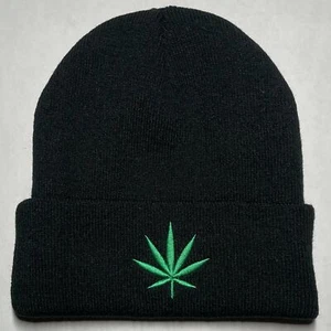 Marijuana Embroidered HIGH QUALITY Acrylic Beanie - Picture 1 of 1