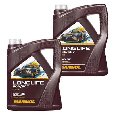 2x5 Liter MANNOL Longlife 504/507 5W-30 Motoröl API SN ACEA C3 7715 synthetic - Bild 1 von 3