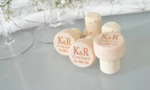Personalised Bottle Stopper T Corks Laser Engraved Wedding Party Favours Wine - Picture 1 of 6
