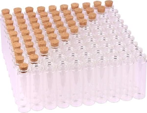 20ml Mini Glass Bottles with Cork Funnel Labels Twine Craft Wedding Gift Set - Picture 1 of 19