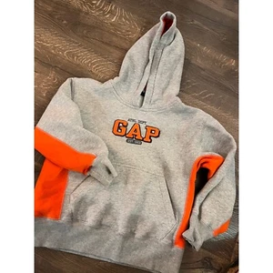 GAP Kids Pullover Hoodie Sweatshirt Athl Dept Orange Gray Size S 5/6 - Picture 1 of 2