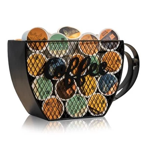 Made Easy Kit Coffee Pod Organizer, Coffee Bar Functional Décor, Black Cup Mount - Picture 1 of 6