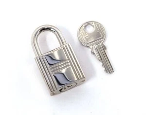 Authentic HERMES Set of Padlock Key Cadena Silver Charm Number random - Picture 1 of 2