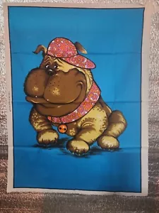 Vintage 70s PANEL TIME BY WESCO RELTEX Bull Dog Fabric Panel 22" x 29" NEW - Picture 1 of 3