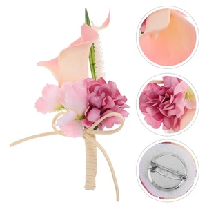 Wedding Lily Brooch Bridegroom Corsage Ceremony Anniversary Boutonniere - Picture 1 of 12