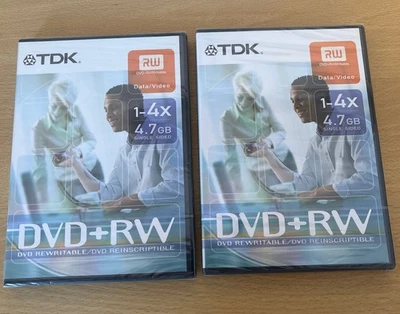 TDK DVD+RW Rewritable Discs Data/Video - set of 2, 1-4X, 4.7 GB Single Sided  - Image 1 of 4