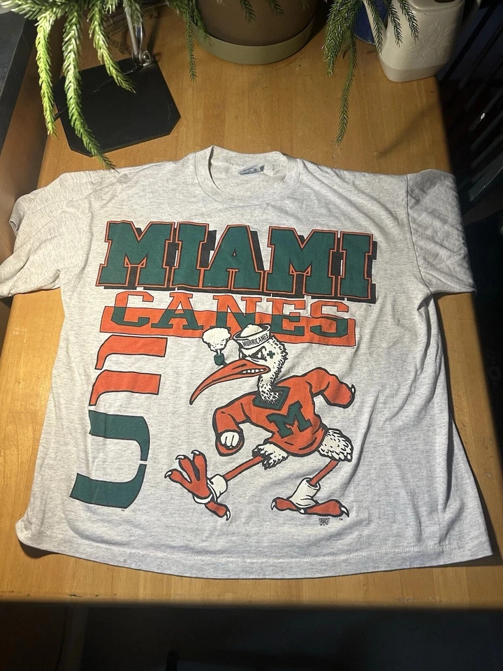Rare Miami Hurricanes T Shirt 1980s Short Sleeve tee S-2345XL HN3308 - Image 1 of 1