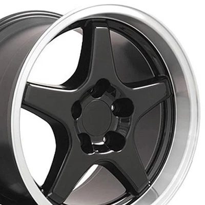 17" Black Rear Wheel w/Machined Lip for 1993-2002 Pontiac Firebird - RVO0139 - Image 1 of 4