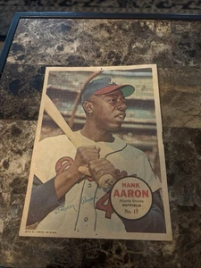 Muy buen plus - 1967 Topps Hank Aaron 5x7 póster pin-up #15 patio - Imagen 1 de 7