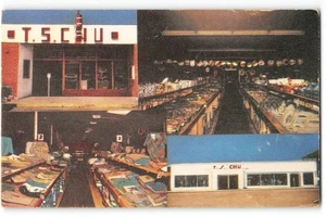 Savannah Beach, Georgia CHU'S DEPARTMENT STORE Advertising '50s Vintage Postcard - Picture 1 of 2