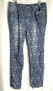 Pantalones de mezclilla Ashley Stewart estampado damasco talla 16 azul B*N - Imagen 1 de 6