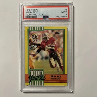 1990 Topps Football Jerry Rice 1000 Yard Club #1 PSA 9 Foto 1 de 3
