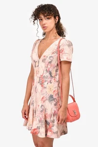 ZIMMERMANN Mini Dress Roses Radiate Flip Floral Vintage Print Pink Size 0 XS - Picture 1 of 24