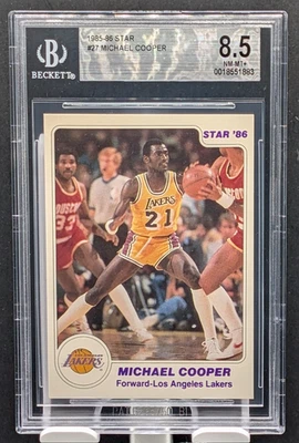 1985-86 Star NBA Basketball Card ~ Michael Cooper #27 ~ BGS 8.5 Graded ~ Pop 9 - Image 1 of 2