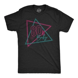Camisetas divertidas para hombre años 80 bebé retro gráfico camiseta para hombre - Imagen 1 de 7