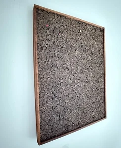 Vintage Wood Framed Cork Board Message Wall Decor Retro 1970’s Office Kitchen - Picture 1 of 13