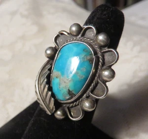 Türkis großer Stein Ring Vintage Indianer Größe 5,75 - Bild 1 von 4
