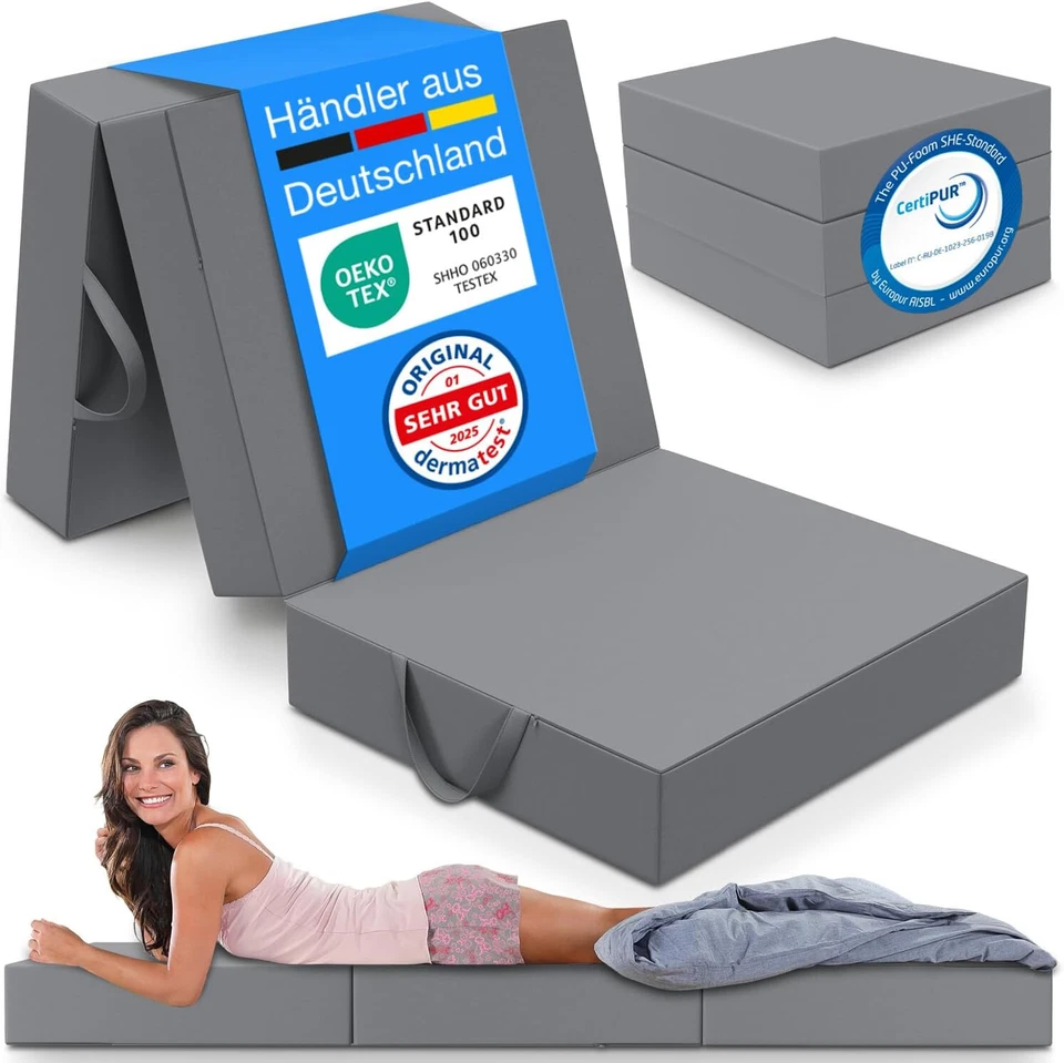ELONEO Klappmatratze Gästematratze Faltmatratze Klappbare Matratze, Höhe 15cm - Bild 1 von 2