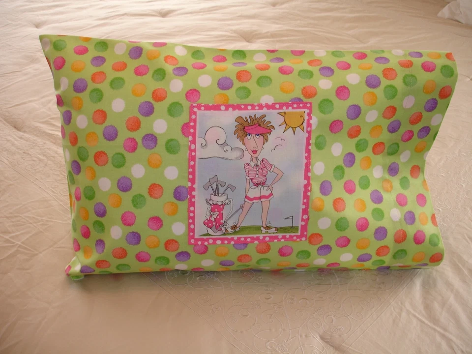 Loralie Harris You Golf Girl Cotton Fabric Travel Size Pillowcase (1)  - Image 1 of 1