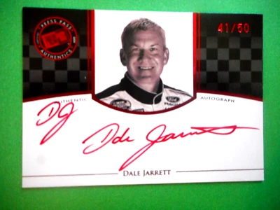 Dale Jarrett 2009 PP Legends #88 UPS Ford INSCRIBED "DJ" RED Auto Card SER#41/50 - Image 1 of 3