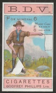 PHILLIPS - SEMAPHORE SIGNALLING 1916 PFADFINDER - #06 - F ODER ZIFFER 6  - Bild 1 von 2