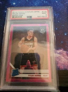 Tarjeta térmica Donruss Optic Hyper Pink #172 Tyler Herro RC 2019-20 novato PSA 9 como nueva - Imagen 1 de 2