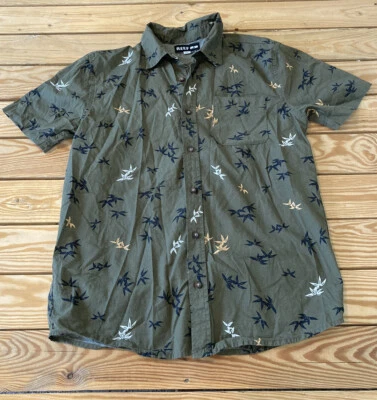 Reef Men’s Short Sleeve Patterned Button Up Shirt Size S Green Sf10 - Image 1 of 4