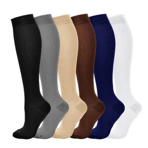 Mens Nylon Pressure Compression Varicose Vein Leg Knee High Support long Socks✔ - Picture 1 of 16