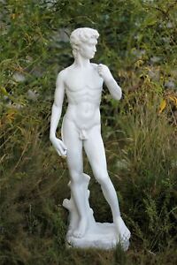 Dinova David White Polymarble Garden Statue Lawn Ornament