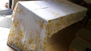 Tischdecke 80er Jahre Baumwolldruck - 132 x 234 cm - sieht unbenutzt aus - Bild 1 von 8