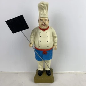 Vintage Fat Chef 12" Figurine W Sign Plastic Italian Kitchen Cook French 1 Ft - Picture 1 of 16